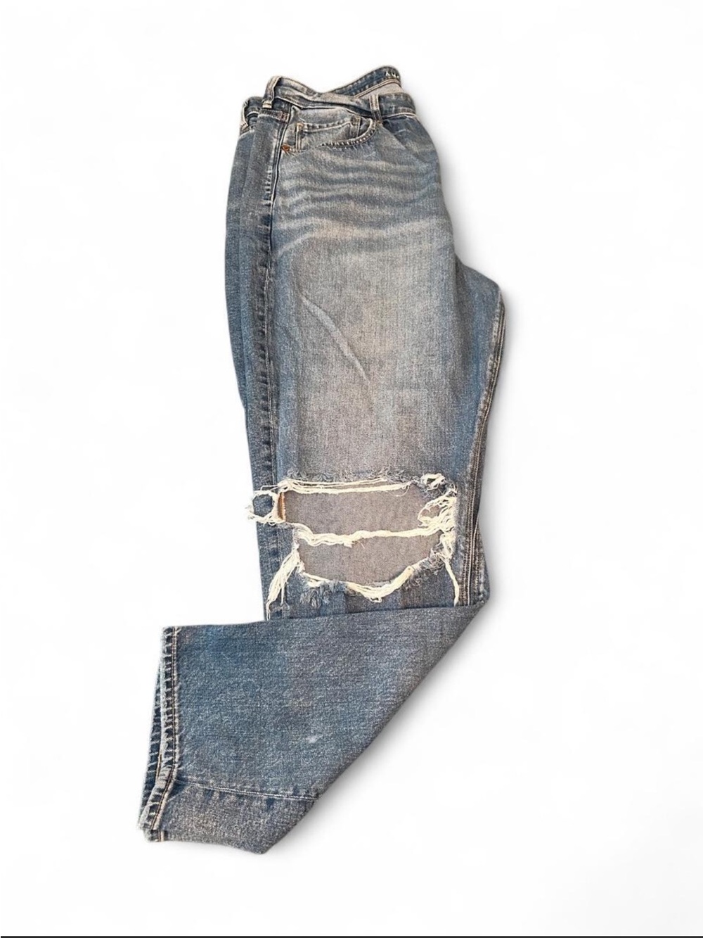 American Eagle Strigid Distressed Ripped Blue Jeans